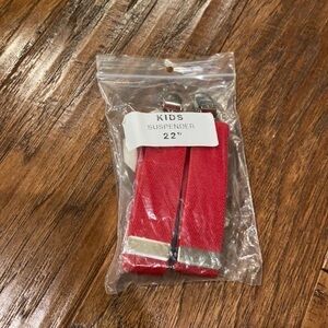 Kids Red Adjustable Suspenders 22”